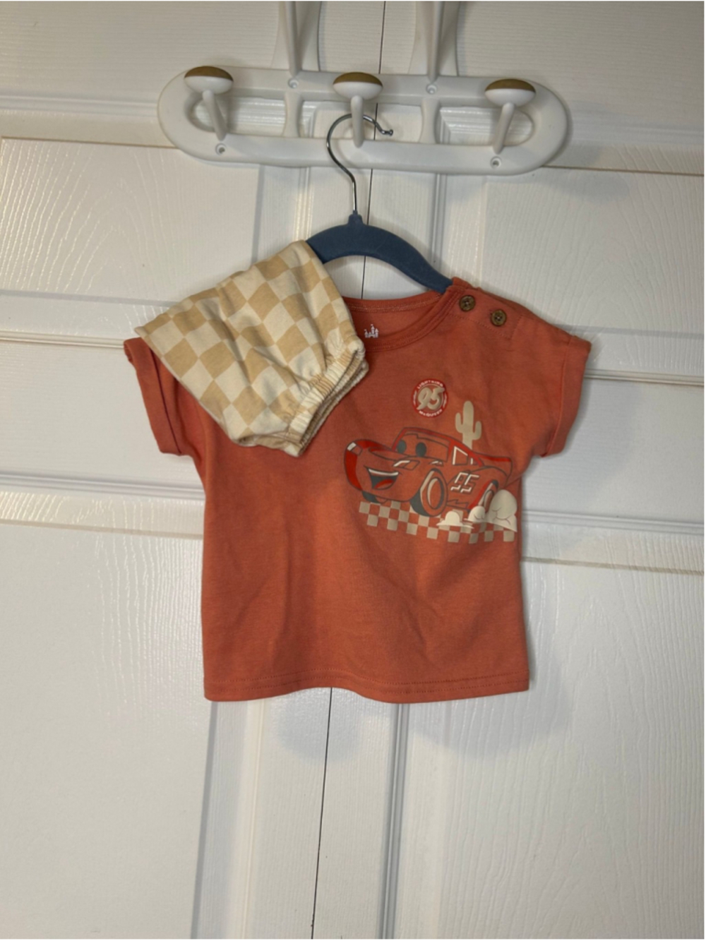 Cars 2pc Set Checker Shorts Lighting McQueen 3/6m Baby